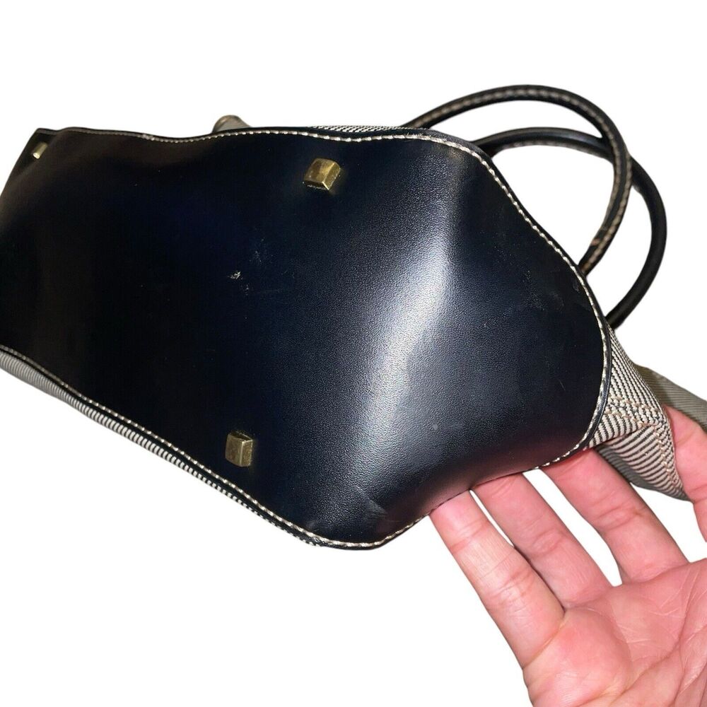 Vintage Etienne Aigner Handbag Canvas and leather Black 9.5"x15" - Picture 5 of 12